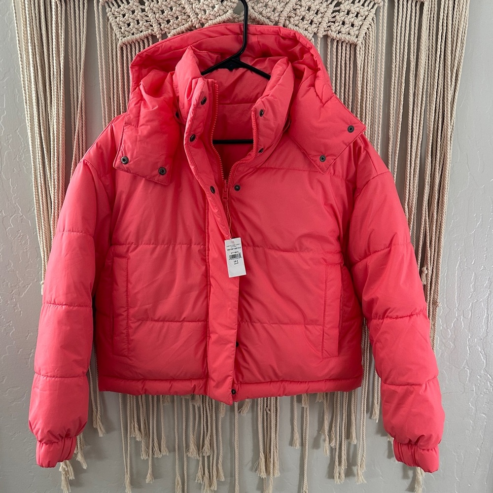 American Eagle Outfitters Pink Coral Puffer Jacket